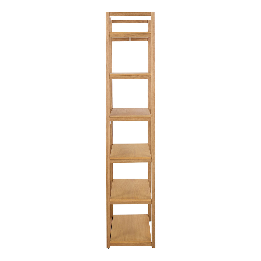 Ludza Rectangular Bookcase With 6 Shelves in Oak