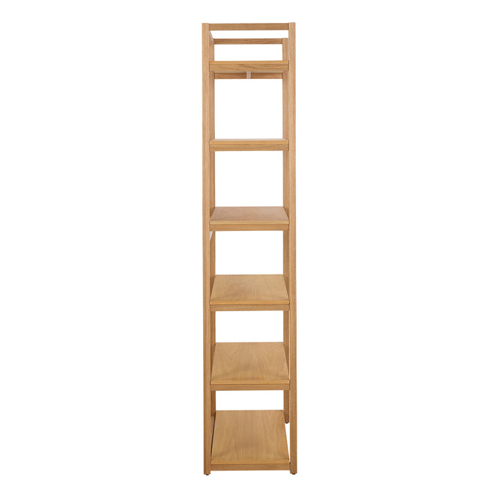 Ludza Rectangular Bookcase With 6 Shelves in Oak