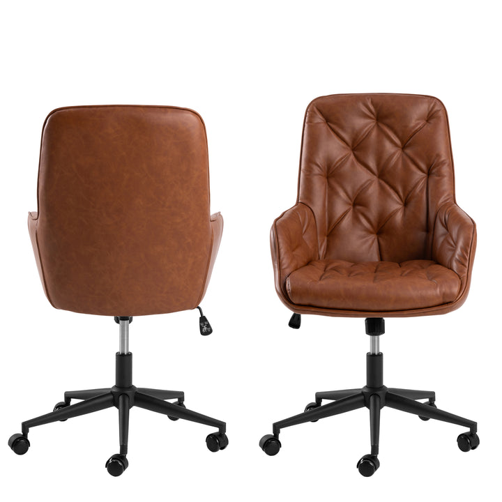Erik Gas Lift Desk Chair in Brandy PU