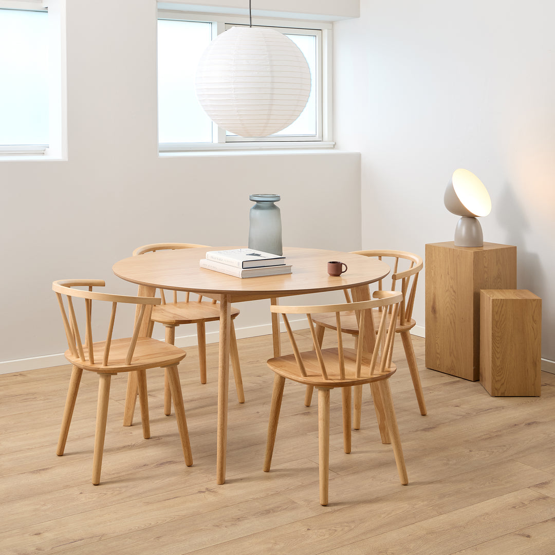 Roxby Round Dining Table in Matt Oak 120x76cm