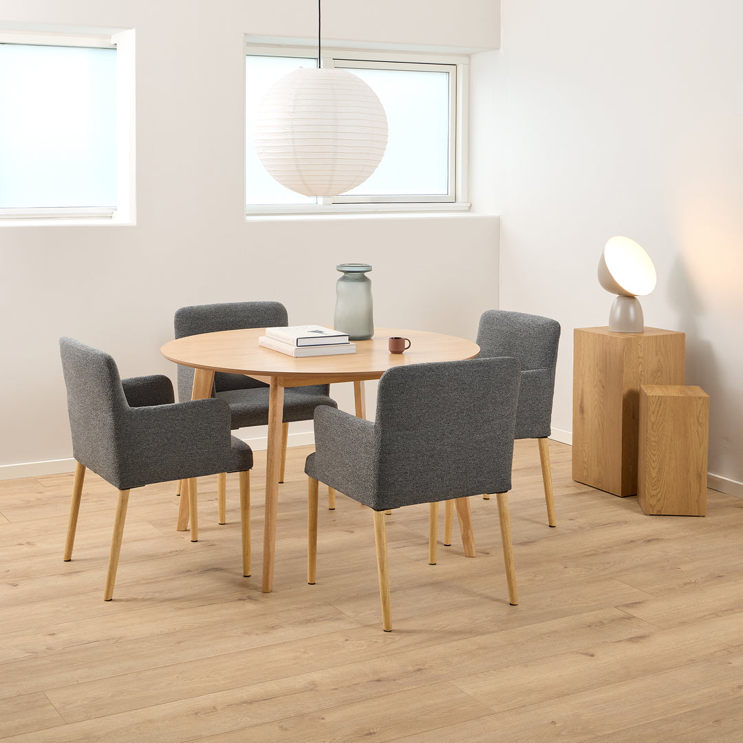 Roxby Round Dining Table in Matt Oak 120x76cm