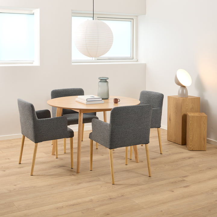 Roxby Round Dining Table in Matt Oak 120x76cm