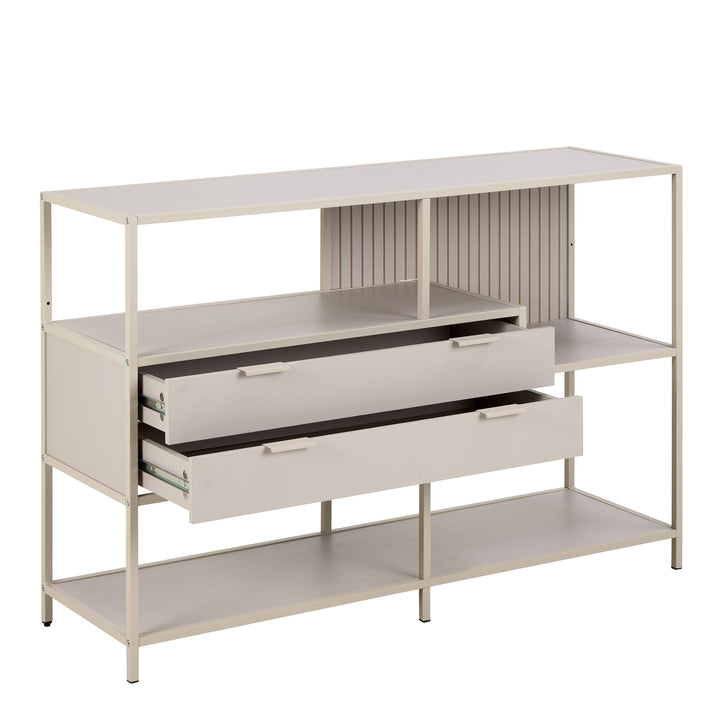 Seaford Grey Storage Unit with 2 Drawers and 3 Shelves - TidySpaces
