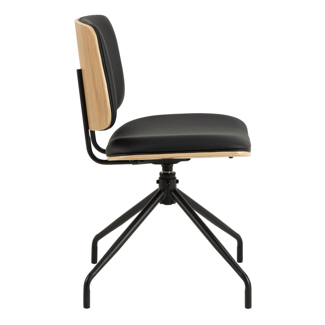 Owen Swivel Dining Chairs in Matt Black Set of 2