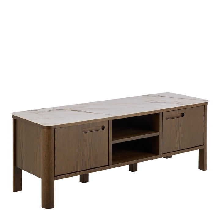 Southampton TV Unit 2 Doors 1 Shelf in Ceramic Cream