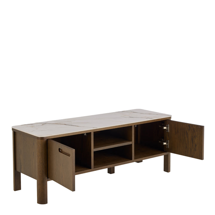 Southampton TV Unit 2 Doors 1 Shelf in Ceramic Cream