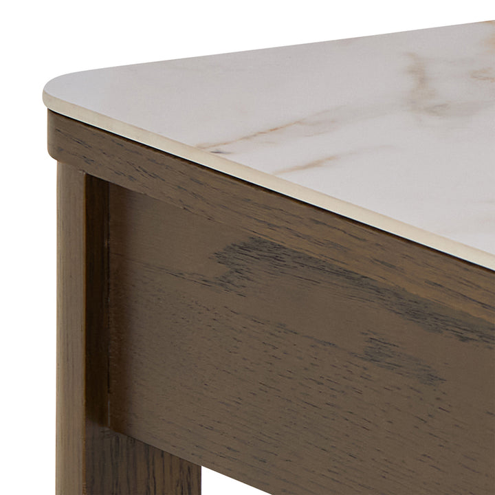 Southampton Square Side Table 1 Drawer in Cream Ceramic