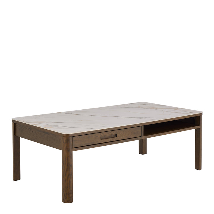 Southampton Rectangular Coffee Table 1 Drawer 1 Shelf  in Cream Ceramic