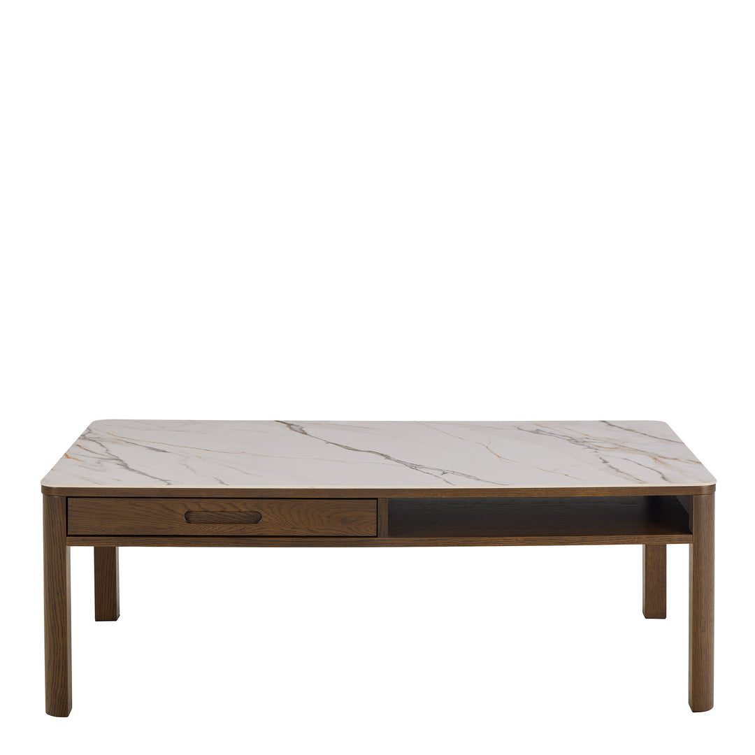 Southampton Rectangular Coffee Table 1 Drawer 1 Shelf  in Cream Ceramic