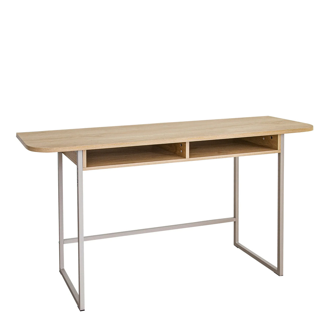 Darlington Console Table With 2 Open Shelves and Oak Top - TidySpaces