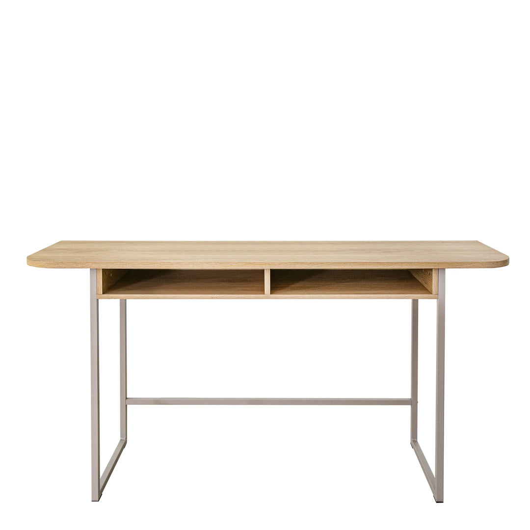 Darlington Console Table With 2 Open Shelves and Oak Top - TidySpaces