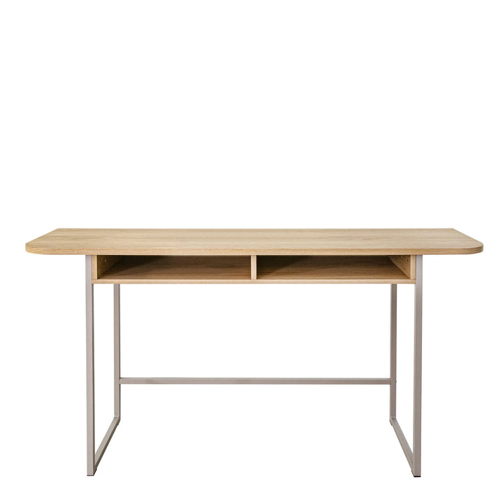 Darlington Console Table With 2 Open Shelves and Oak Top - TidySpaces