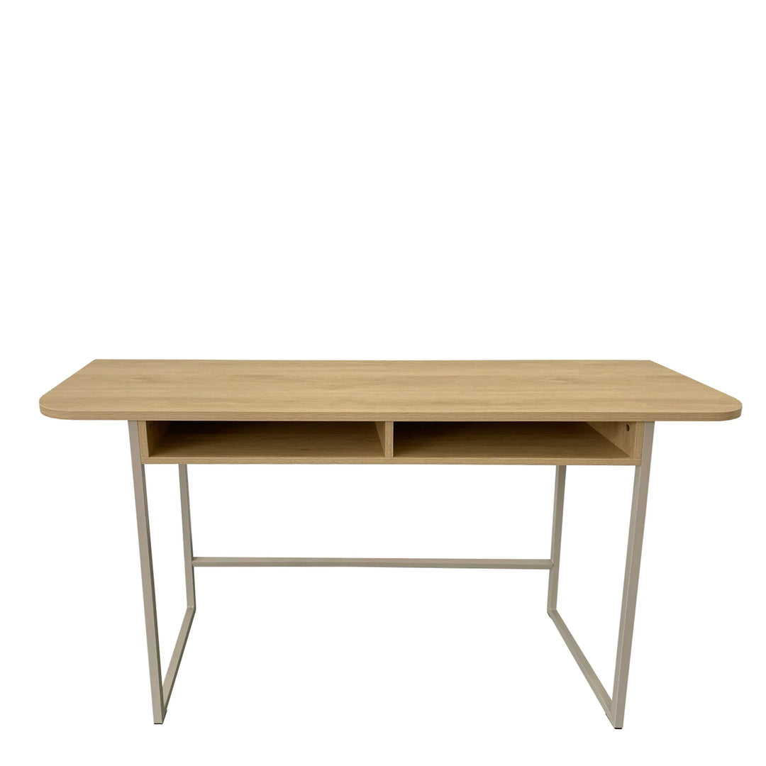 Darlington Console Table With 2 Open Shelves and Oak Top - TidySpaces