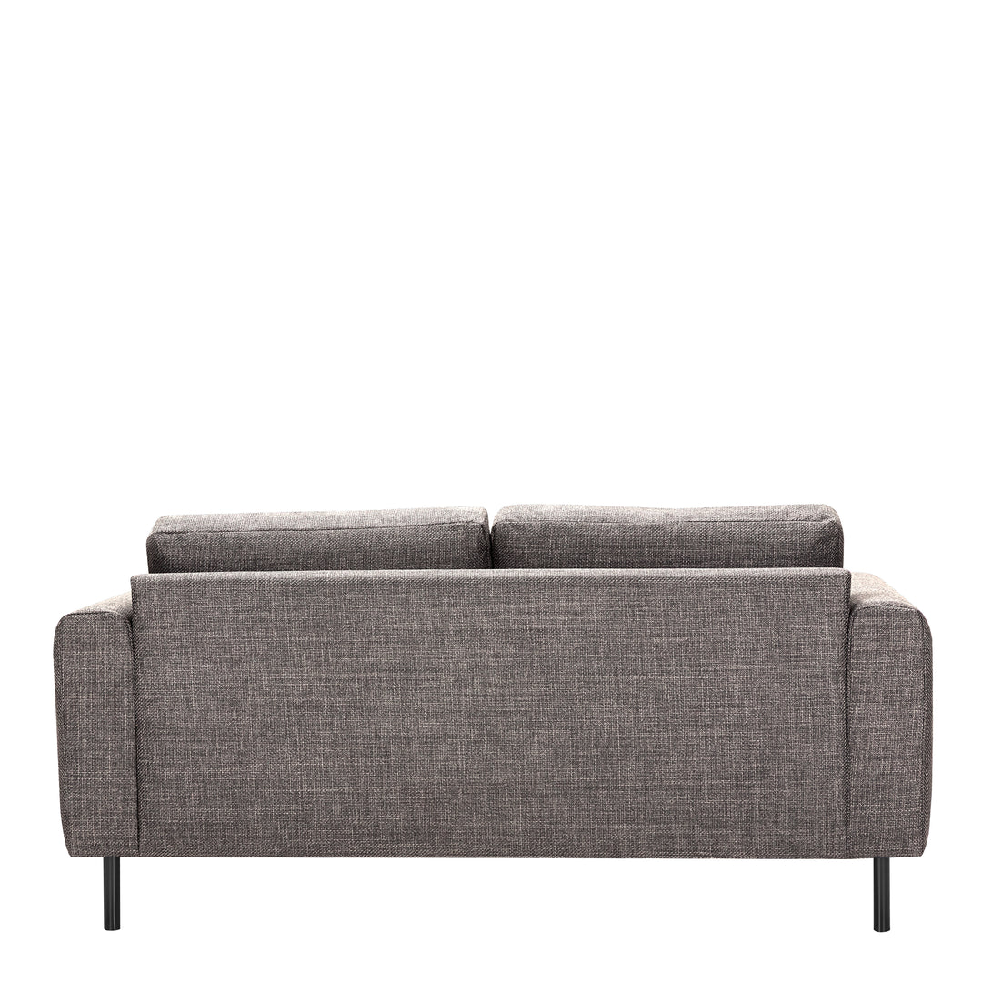 Omaha 2.5-Seater Sofa in Basel Light Grey Brown Fabric, Base Matt Black Steel