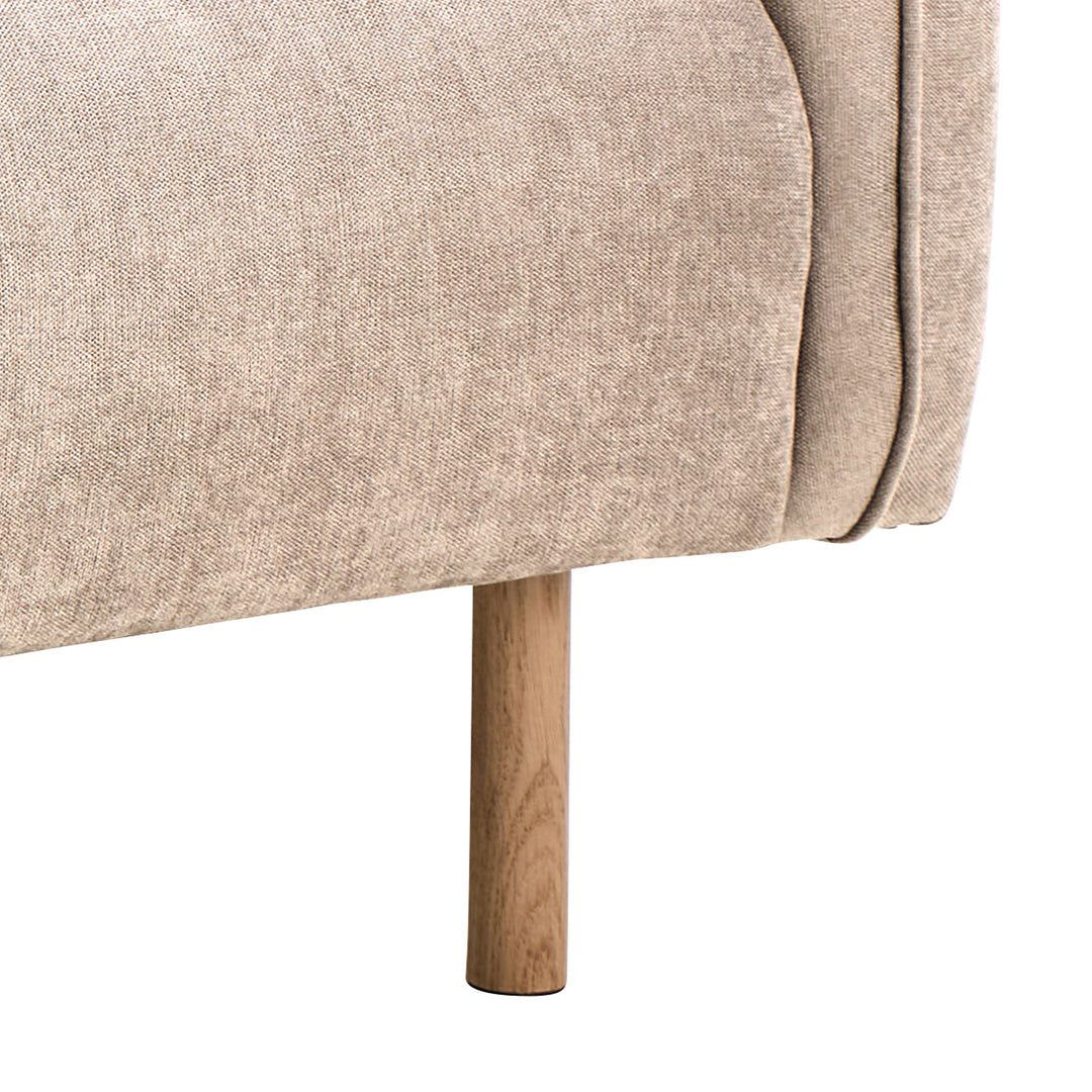 Westham 2+2-Seater Sofa in Fay Beige 05 Fabric, Base in Matt Oak