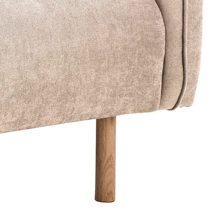 Westham 2+2-Seater Sofa in Fay Beige 05 Fabric, Base in Matt Oak