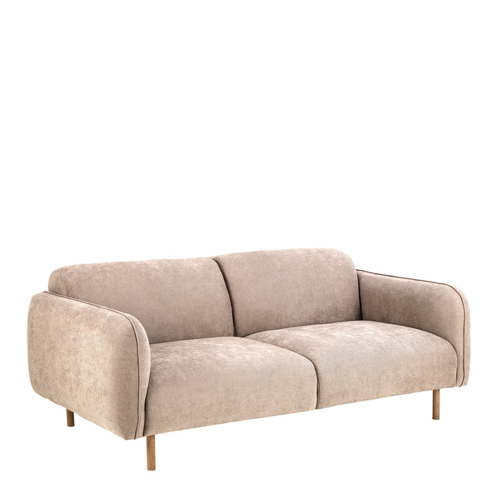 Westham 2+3-Seater Sofa in Fay Beige 05 Fabric, Base in Matt Oak