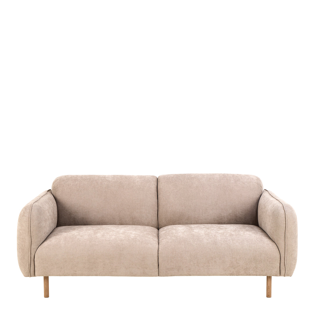 Westham 2+2-Seater Sofa in Fay Beige 05 Fabric, Base in Matt Oak