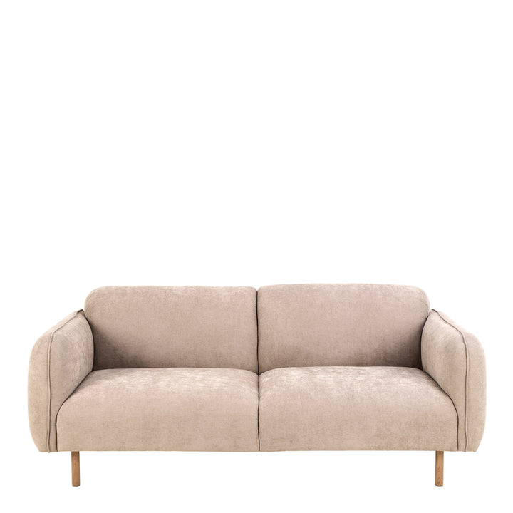 Westham 2+2-Seater Sofa in Fay Beige 05 Fabric, Base in Matt Oak