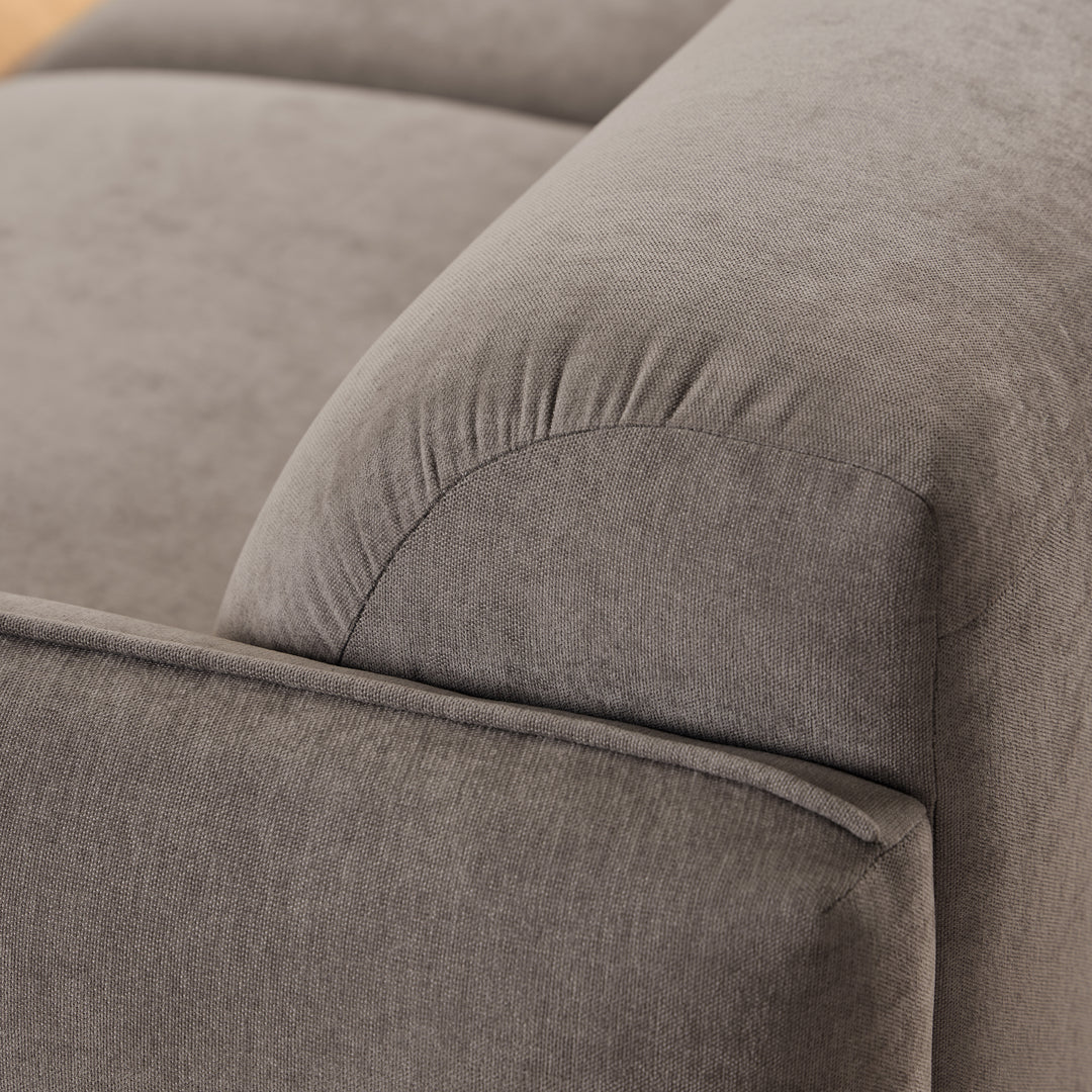 Westham 3+3-Seater Sofa in Fay Fabric Dusty Brown 21 Fabric, Base in Matt Oak