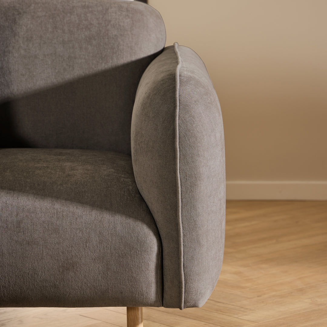 Westham 3-Seater Sofa in Fay Fabric Dusty Brown 21 Fabric, Base in Matt Oak