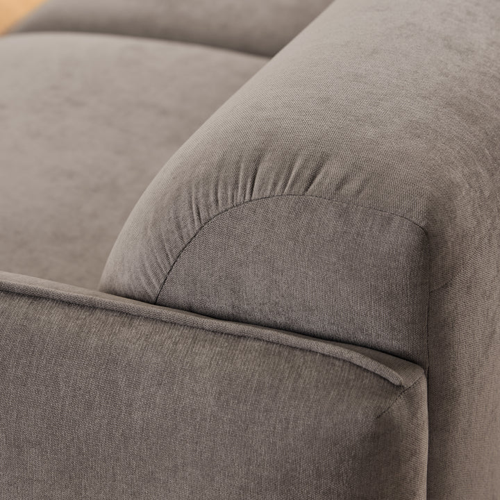 Westham 2+3-Seater Sofa in Fay Fabric Dusty Brown 21 Fabric, Base in Matt Oak