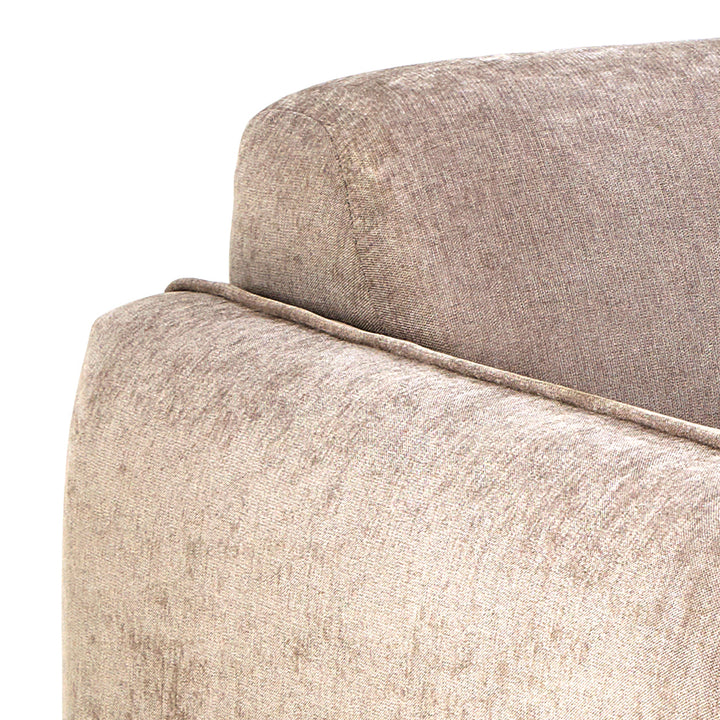 Westham 3+3-Seater Sofa in Fay Beige 05 Fabric, Base in Matt Oak