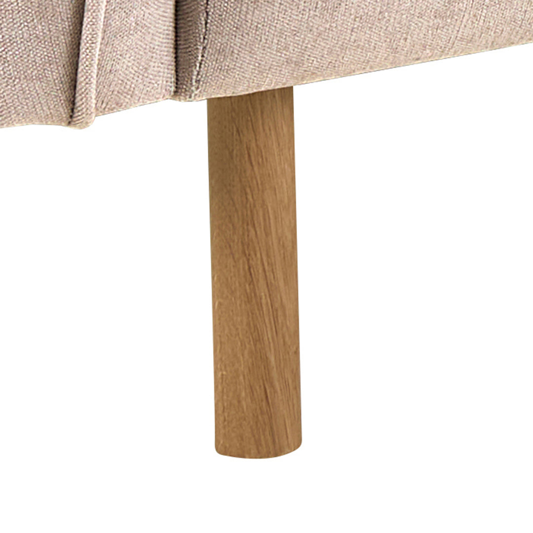 Westham 2+3-Seater Sofa in Fay Beige 05 Fabric, Base in Matt Oak