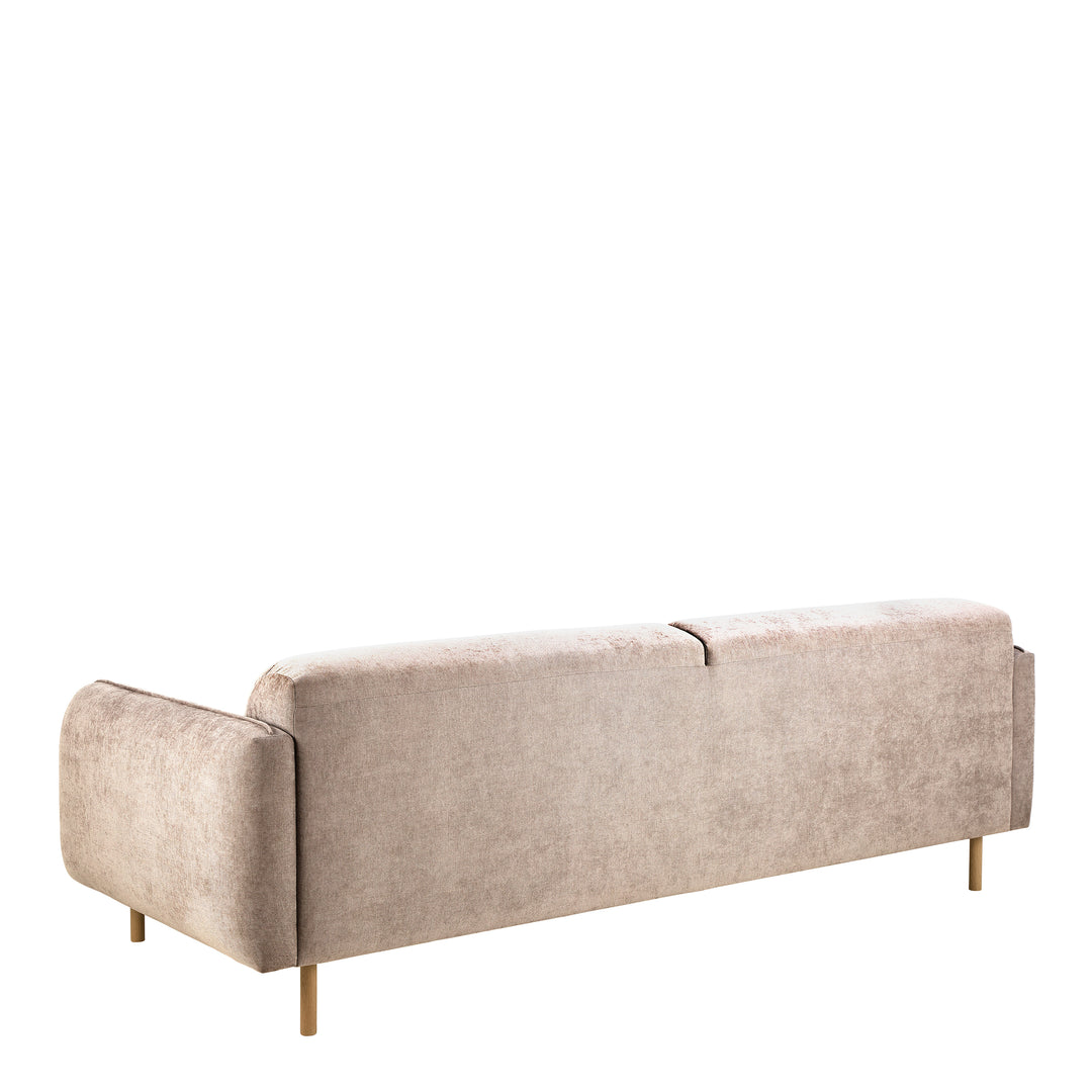 Westham 3+3-Seater Sofa in Fay Beige 05 Fabric, Base in Matt Oak