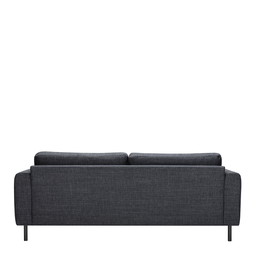 Omaha 3+3-Seater Sofa in Basel Dark Grey 19 Fabric, Base Matt Black Steel