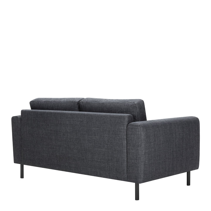 Omaha 2.5+2.5-Seater Sofa in Basel Dark Grey 19 Fabric, Base Matt Black Steel
