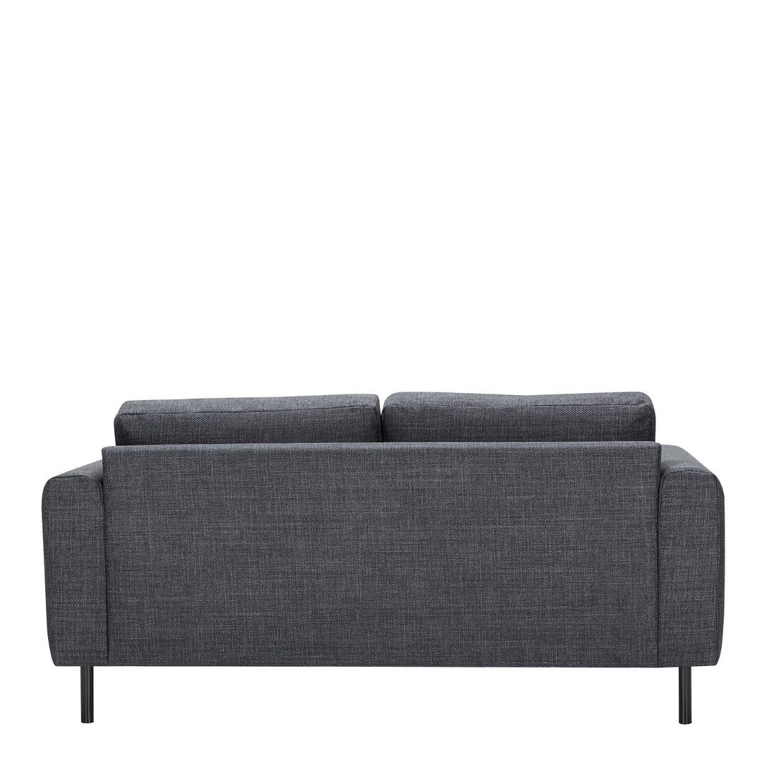 Omaha 2.5+2.5-Seater Sofa in Basel Dark Grey 19 Fabric, Base Matt Black Steel