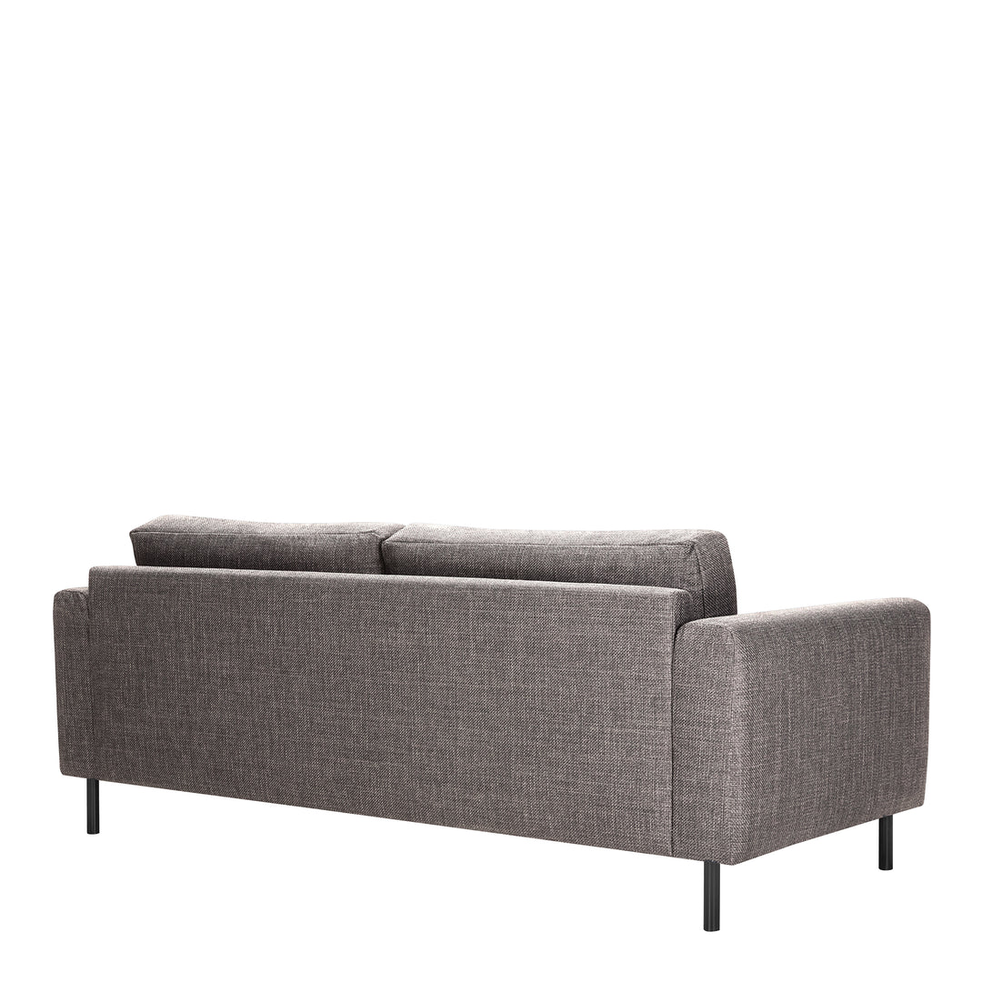 Omaha 2.5+3-Seater Sofa in Basel Light Grey Brown Fabric, Base Matt Black Steel