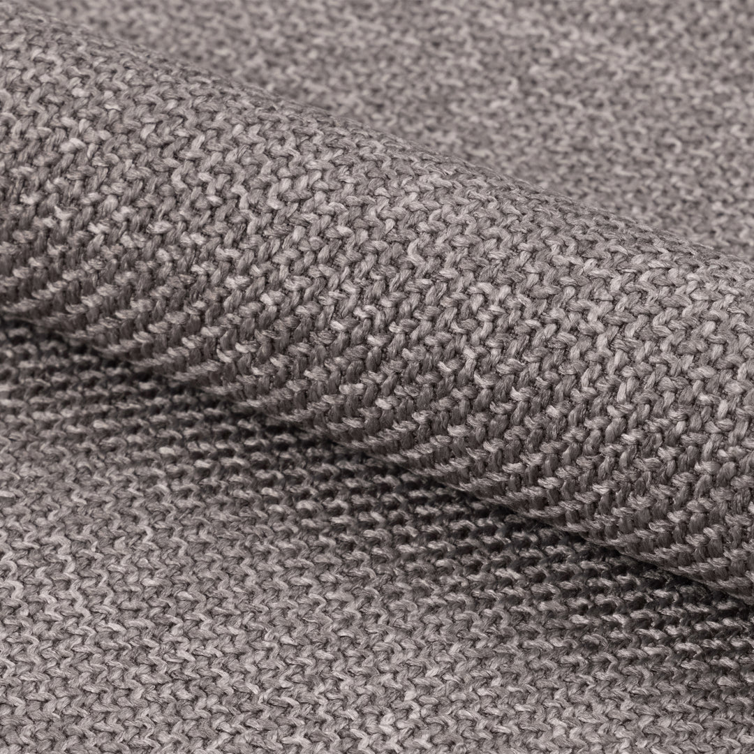 Omaha 2.5+3-Seater Sofa in Basel Light Grey Brown Fabric, Base Matt Black Steel