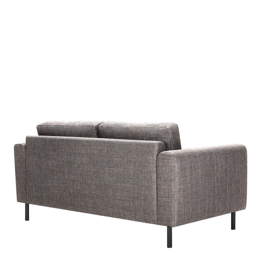 Omaha 2.5+3-Seater Sofa in Basel Light Grey Brown Fabric, Base Matt Black Steel