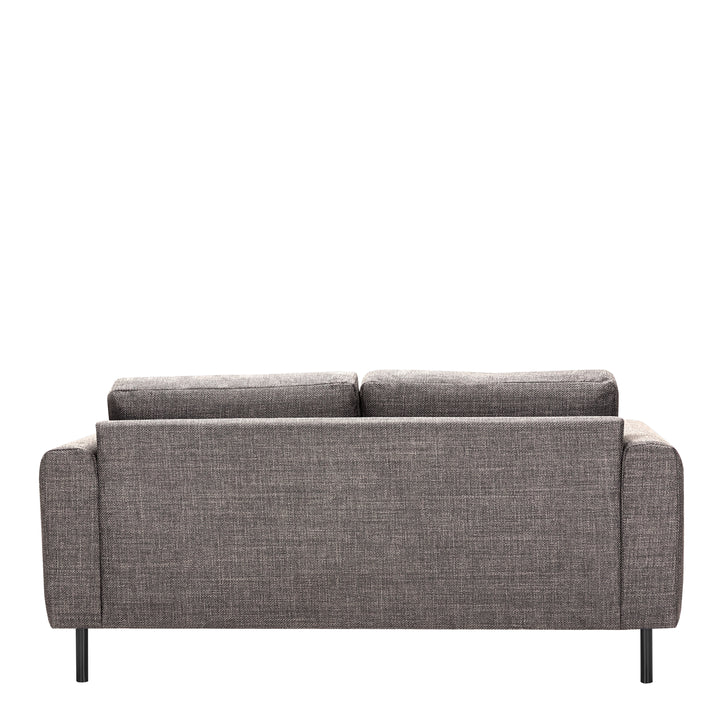 Omaha 2.5+3-Seater Sofa in Basel Light Grey Brown Fabric, Base Matt Black Steel