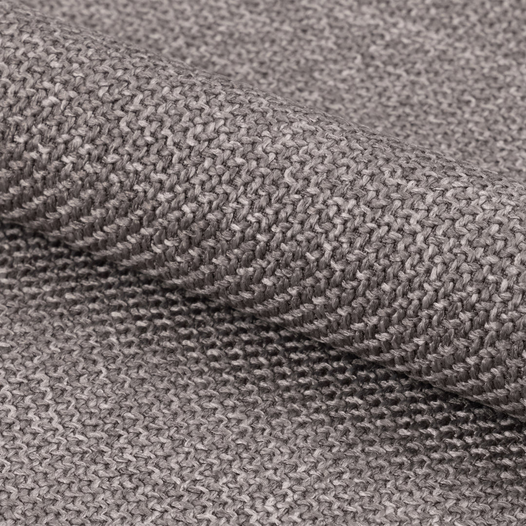 Omaha 3+3-Seater Sofa in Basel Light Grey Brown Fabric, Base Matt Black Steel