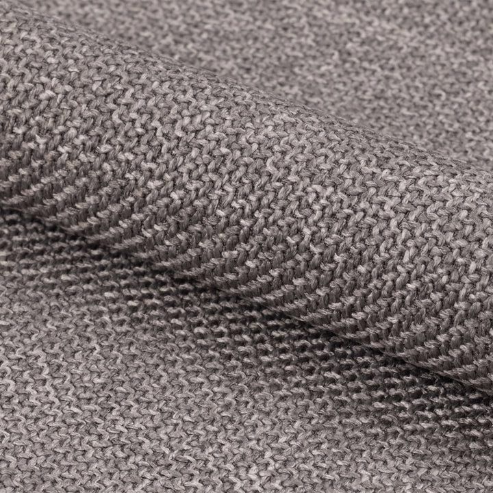 Omaha 3+3-Seater Sofa in Basel Light Grey Brown Fabric, Base Matt Black Steel