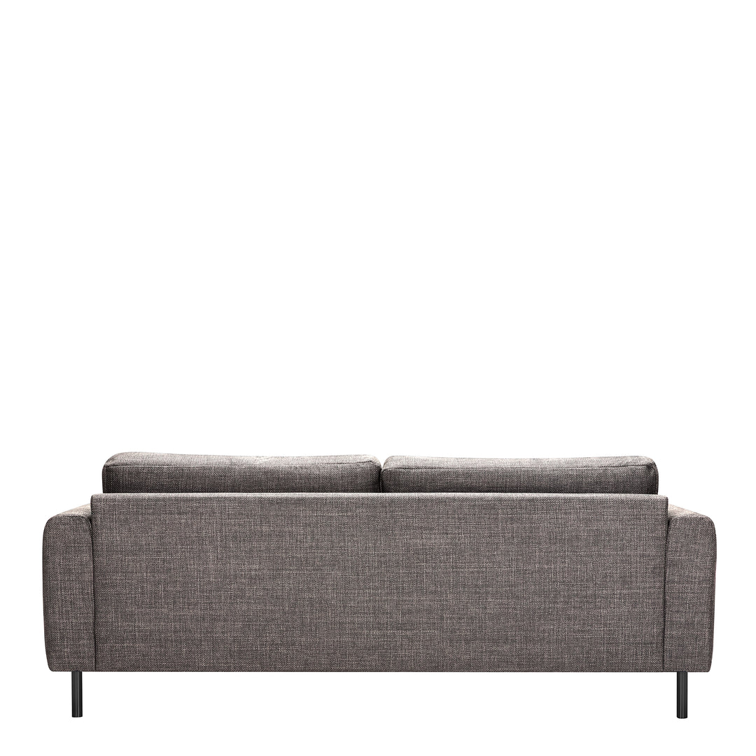 Omaha 3+3-Seater Sofa in Basel Light Grey Brown Fabric, Base Matt Black Steel