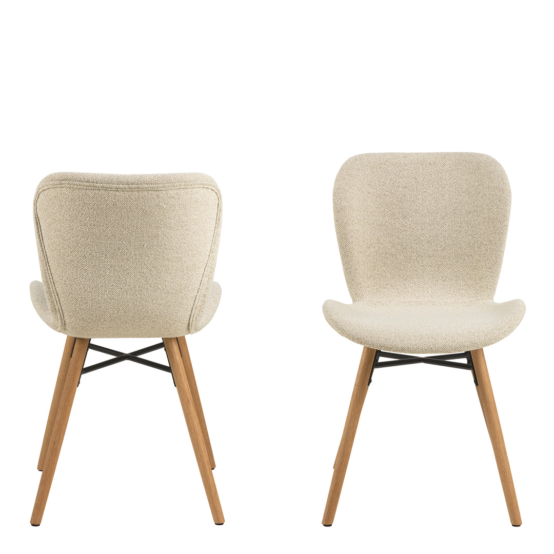 Corby Round Dining Table with White Polished Marble Top &amp; Gold Base inc 4 Batilda Dining Chairs in Cream/Oak Legs