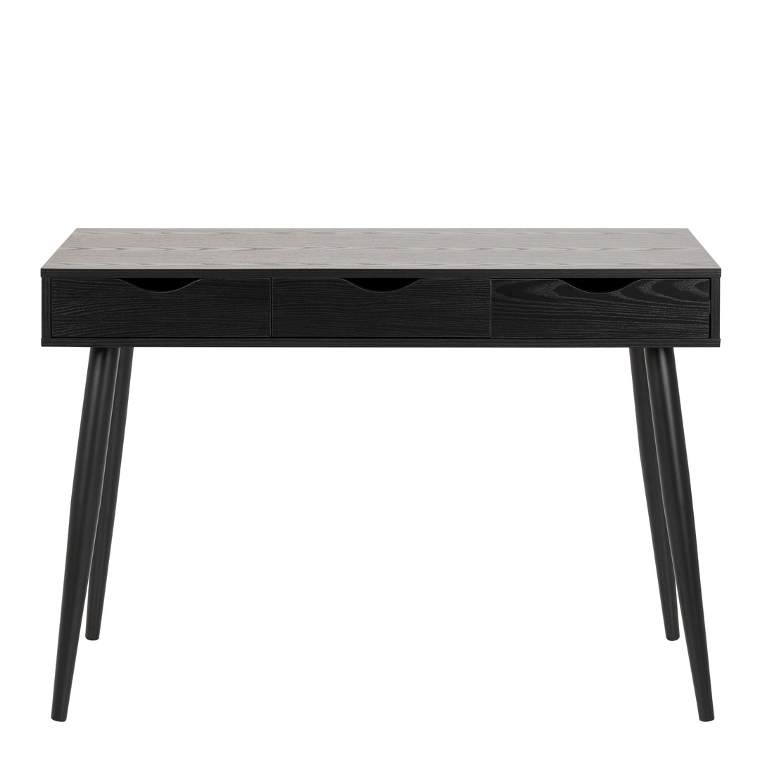 Neptun 3 Drawer Office Desk in Black