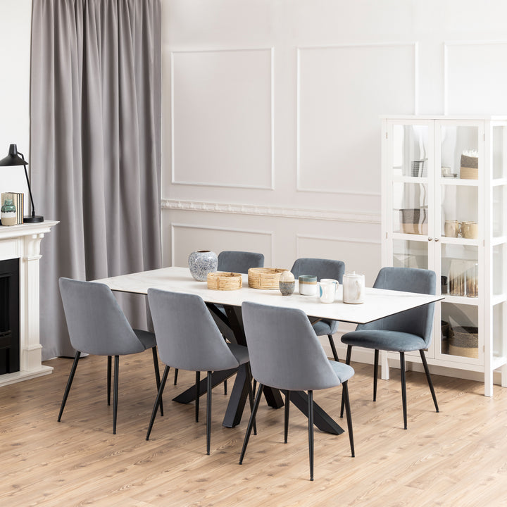 Heaven Dining Table with Ceramic White Top