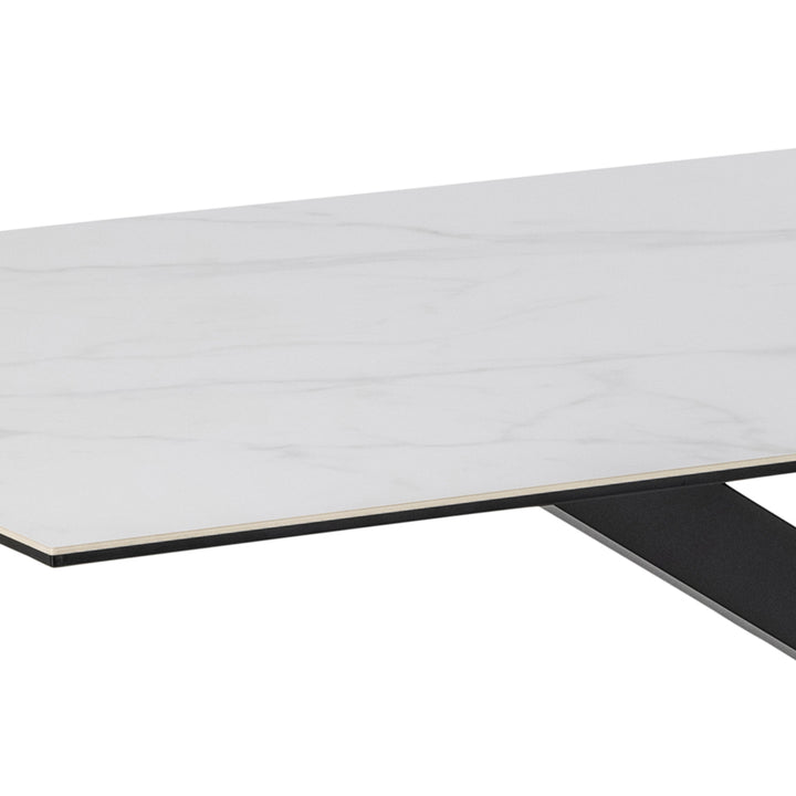 Heaven Dining Table with Ceramic White Top