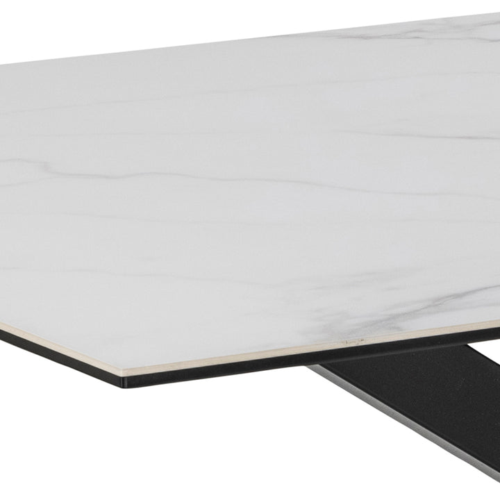 Heaven Dining Table in Ceramic White 160x75.5cm