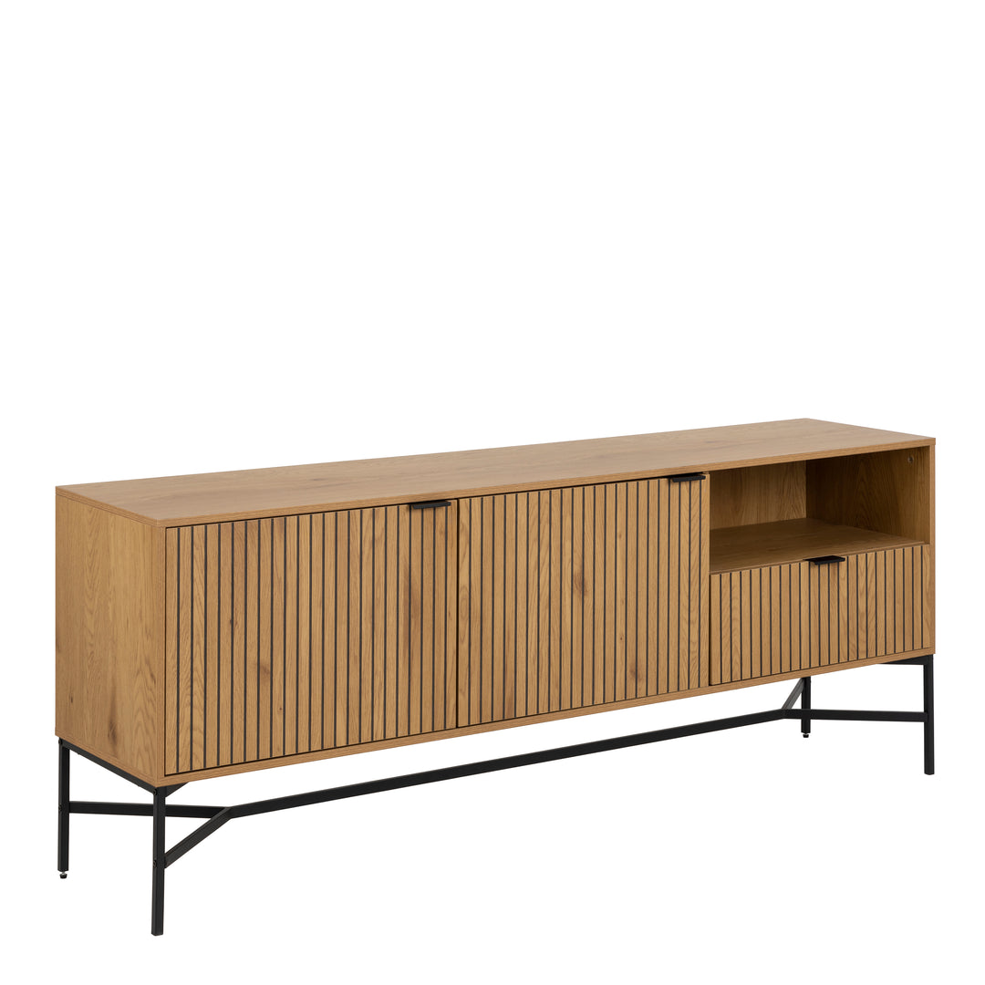 Jaipur Sideboard with  2 Doors and 1 Drawer in Black - TidySpaces