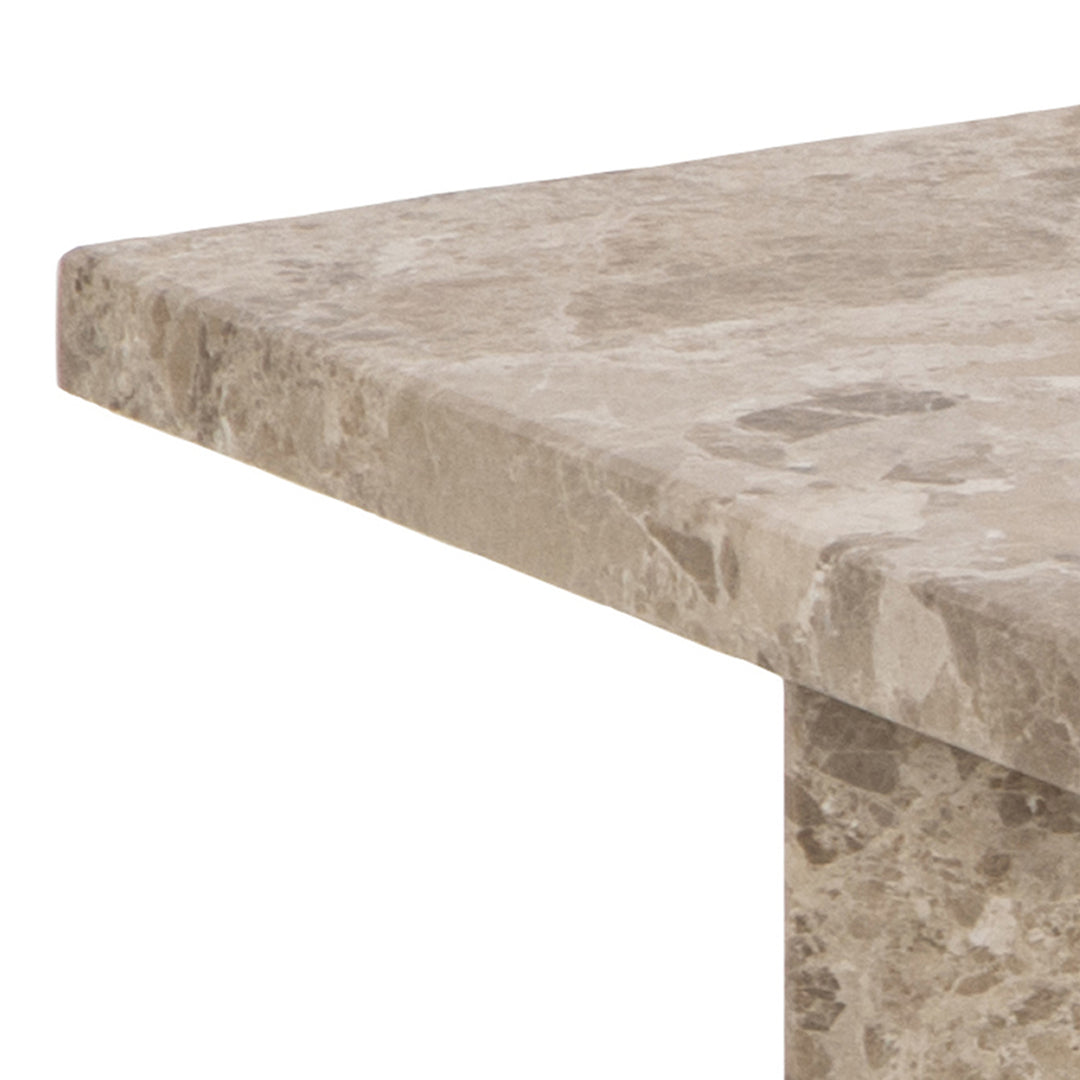 Vega Square Coffee Table in Brown Marble Top 90cm