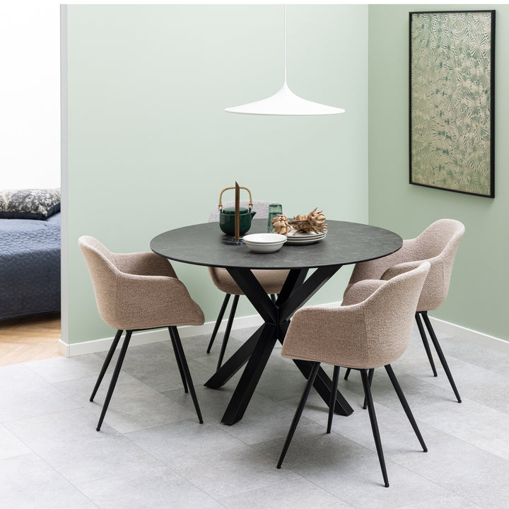 Heaven Dining Table with Ceramic Black Top