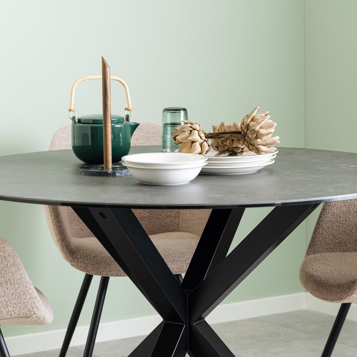 Heaven Dining Table with Ceramic Black Top