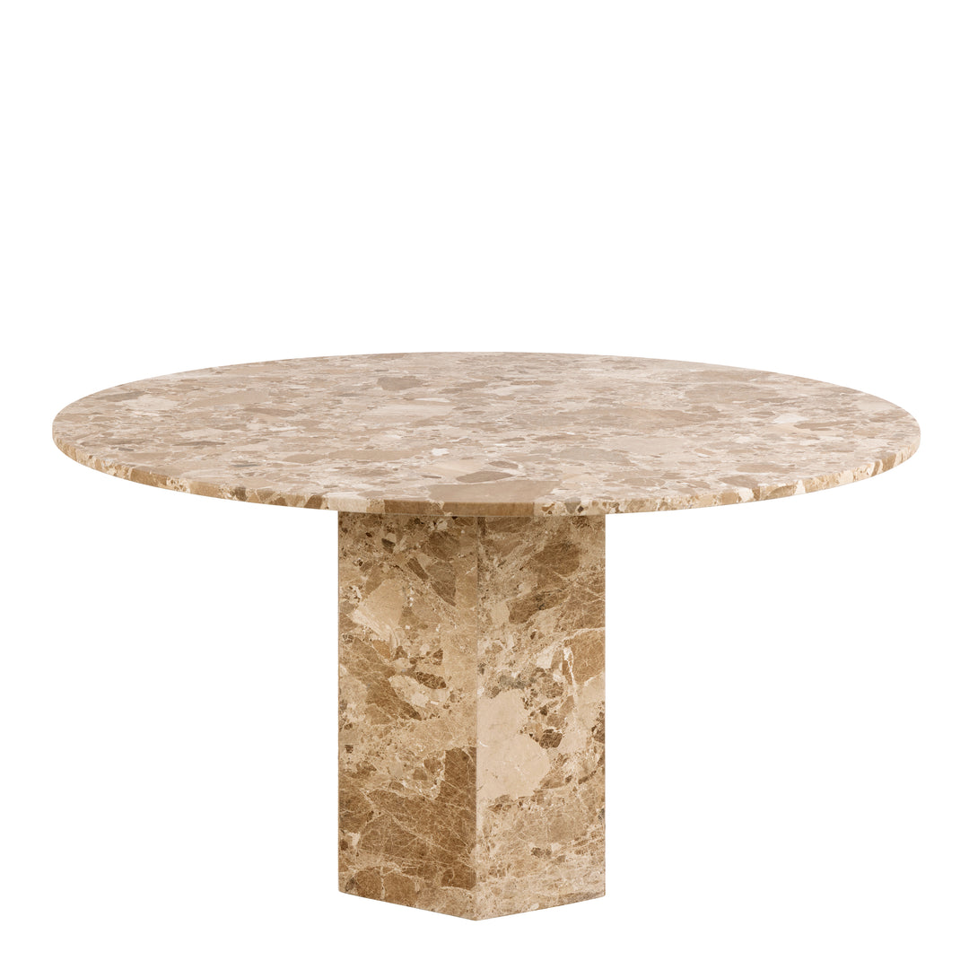 Naxos Round Dining Table in Brown Marble