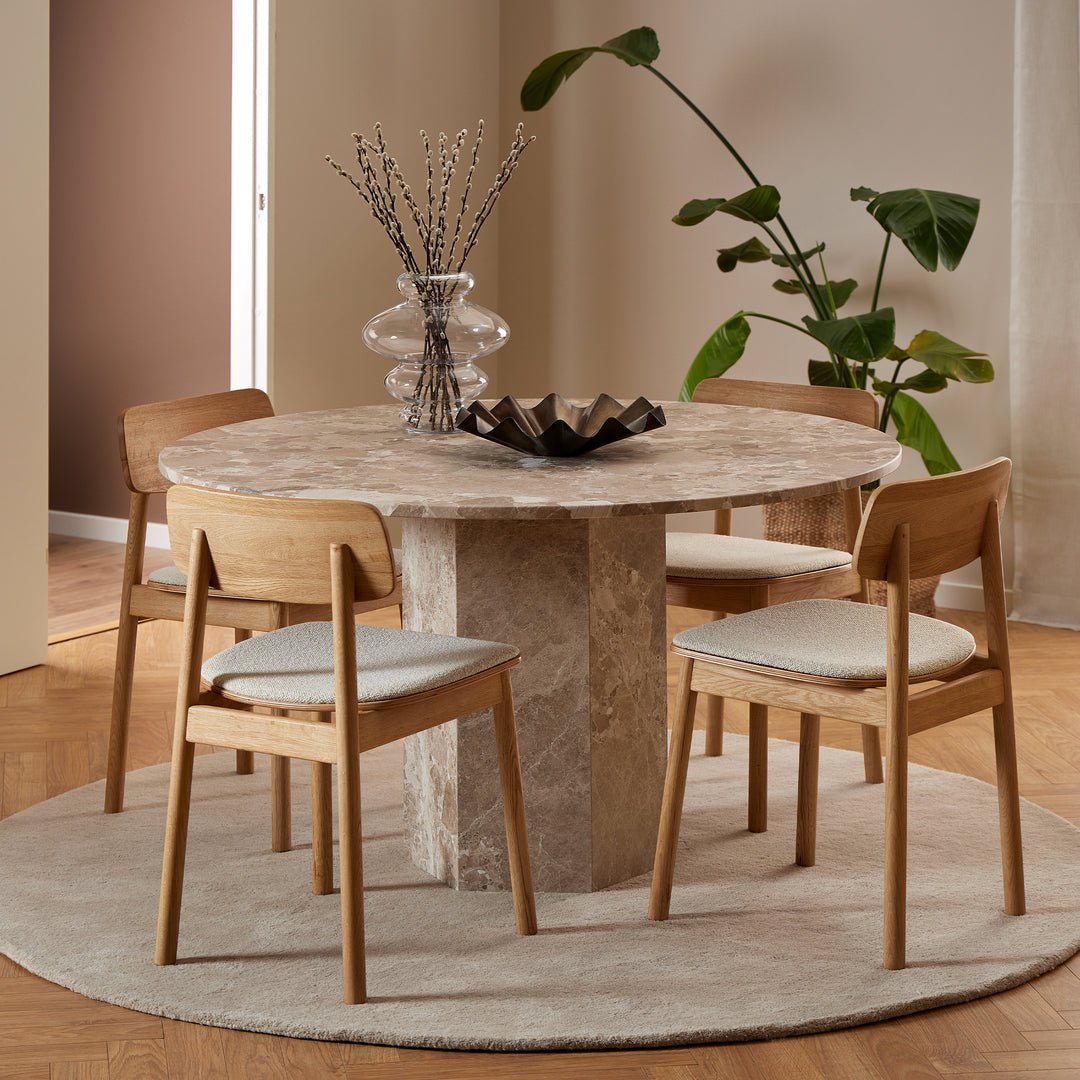 Naxos Round Dining Table in Brown Marble